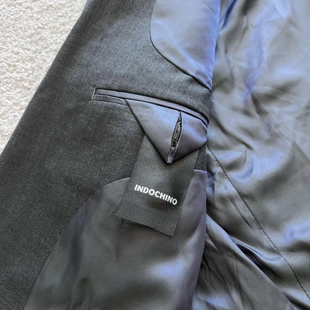 Indochino Luxury Suit Jacket Mens 40 Gray Wool Cashmere Two Button Notch Lapel
